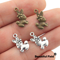 21pcs 19X10mm Antique Tibetan Silver Bronze Charms  Bracelet Necklace Pendant New Fashion Rabbit A08
