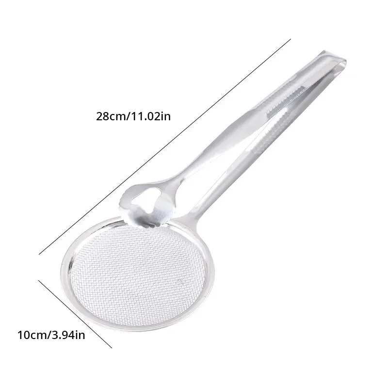 1pc Stainless Steel Handheld Multi-functional Creative Filter Spoon Clip Colander Oil-Frying Clip Fried Chicken Accessories