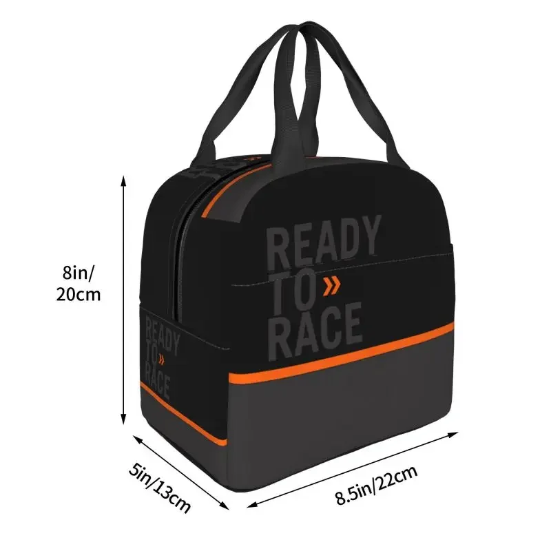 Ready To Race Insulated Lunch Bag for Work School Enduro Cross Motocross Bitumen Bike Life Waterproof Thermal Cooler Lunch Box