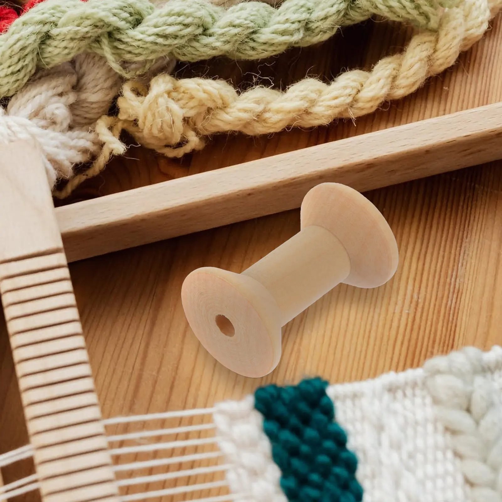 5Pcs Wooden Thread Spools Premium Natural Wood Sewing Supply for Crafts Dress Making Wire Twine Bobbin Storage DIY Craft Bobbins view 5