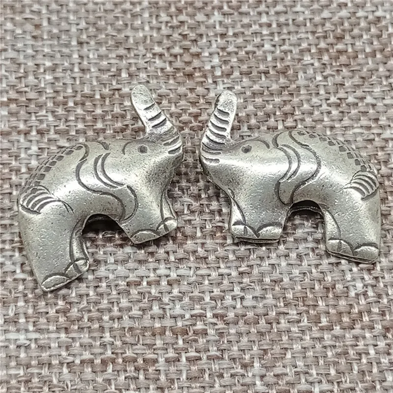 Thai Karen Hill Tribe Silver Elephant Beads for Bracelet and Necklace Making