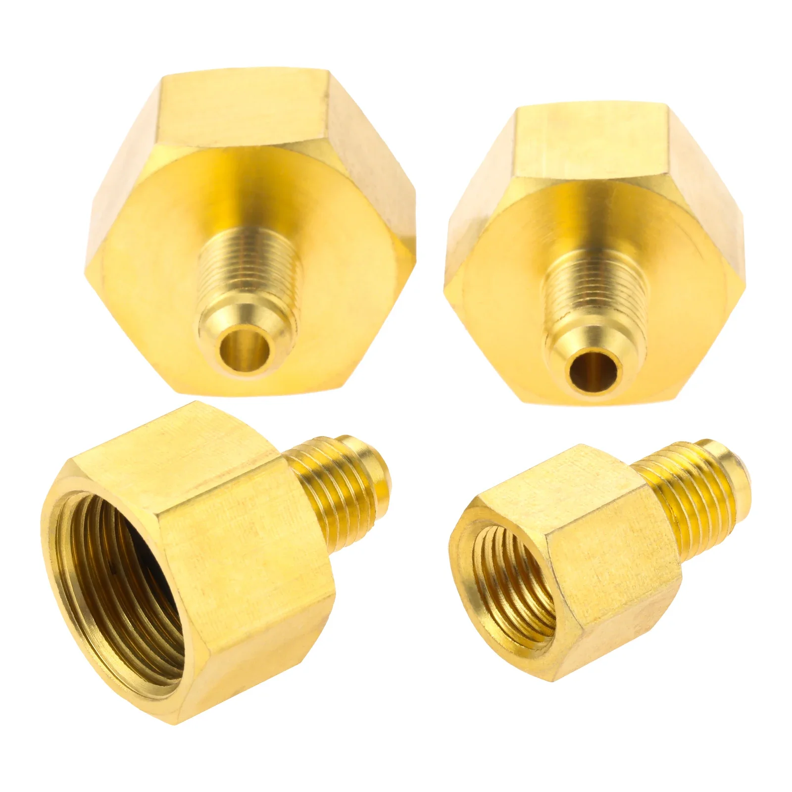 4 Buah 1/2 "1/4" 3/4 "5/8" G Thread Female Ke 1/4 "SAE Male Pipe Fitting Kuningan Mengurangi Konektor Selang Adaptor untuk Pendinginan A/C