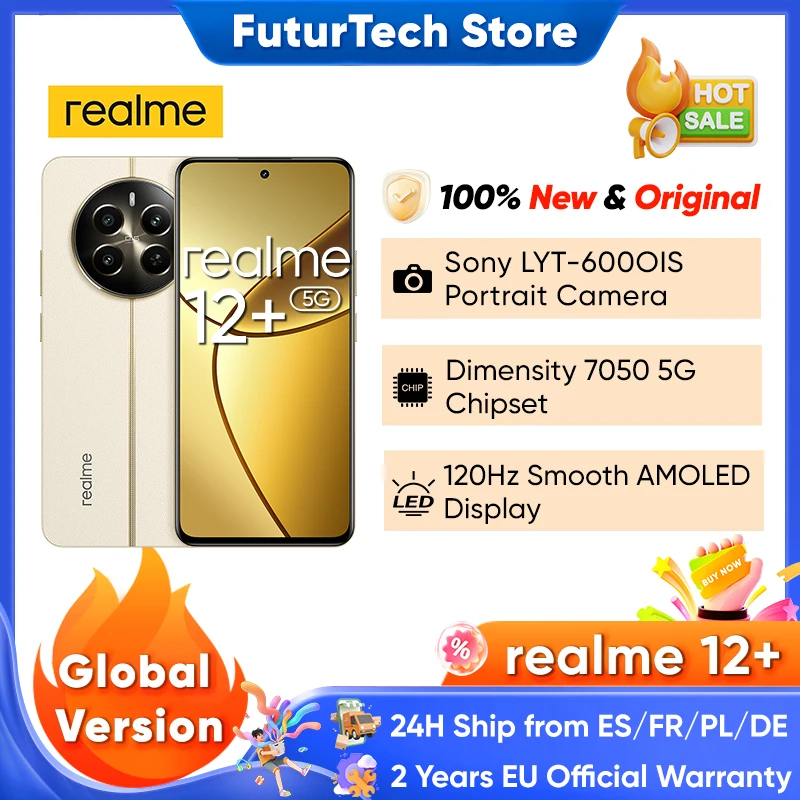 Version globale realme 12+ 5G Ecran OLED 120Hz Ultra Smooth 67W SUPERVOOC Charge MTK Dimensity 7050 5G OIS Caméra realme 12 Plus 5G Version globale realme 12+ 5G Ecran OLED 120Hz Ultra Smooth 67W SUPERVOOC Charge MTK Dimensity 7050 5G OIS Caméra realme 12 Plus 5G