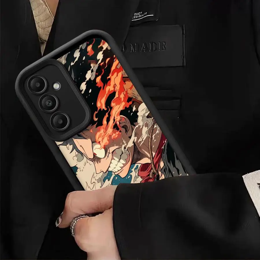 Casing Ponsel untuk Samsung Galaxy A35 A73 A51 A72 A71 A25 A54 A55 A53 A15 A06 A52 Soft Shell Anime One Piece Luffs