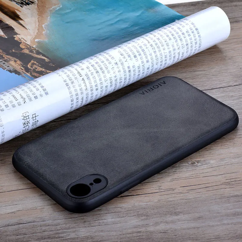 for iPhone XR Case 6.1 inch Luxury funda Vintage leather Skin cover hoesje for iphone xr phone case coque capa fashion