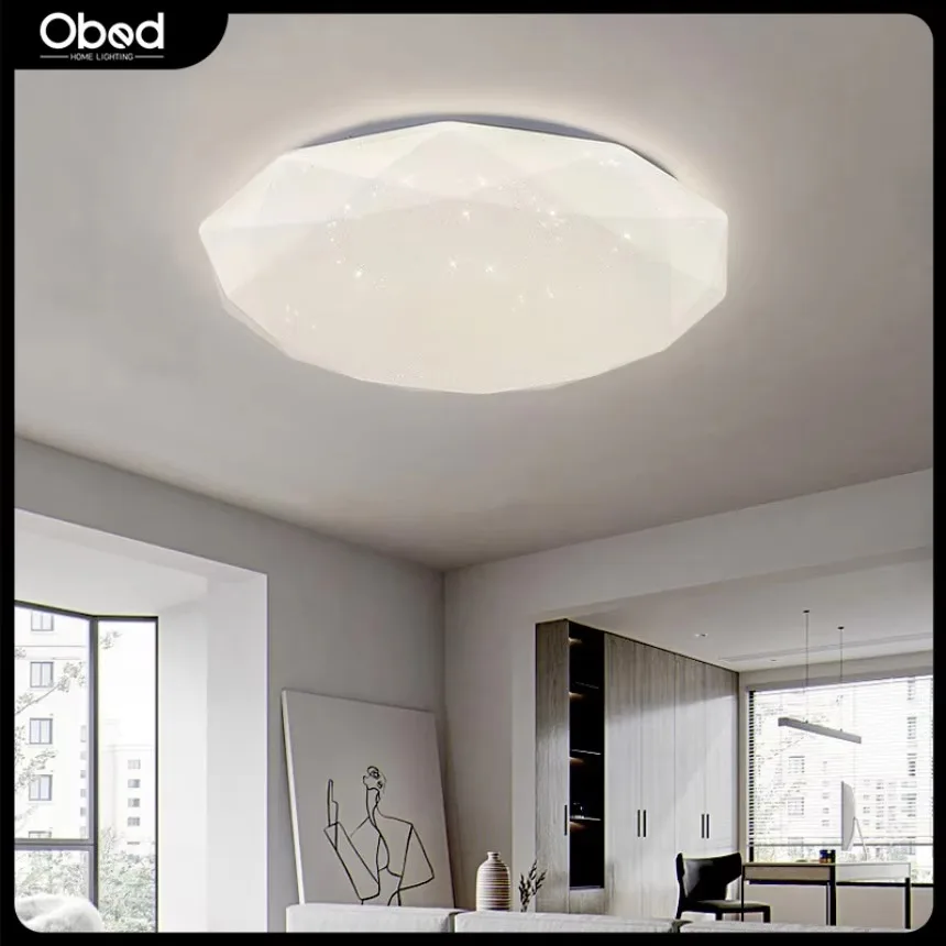 LED Ceiling Light Modern Simple Circular Creative Diamond Starry Sky Light Living Room Dining Room Bedroom Decoration Lighting