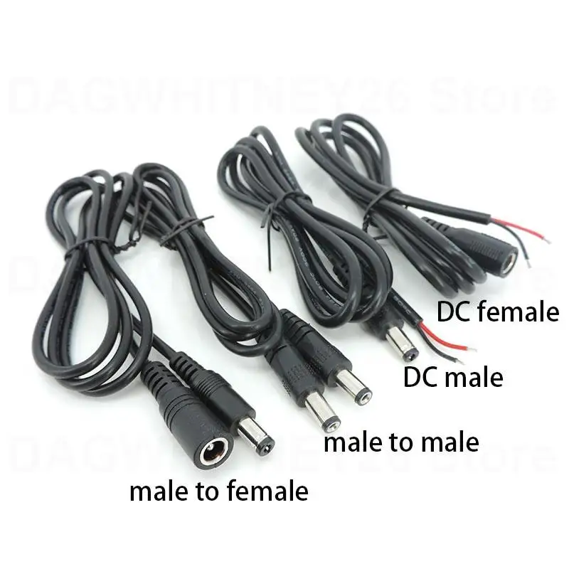 5.5mm 2.1mm DC Extension Cord Wire Male Female Power Cable For CCTV Security Cameras LED Strip Lights u