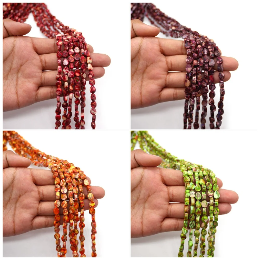 Classic Vintage Teardrop-Shaped Imperial Stone Beads 6x8mm Synthetic Semi-Precious Stone Straight Hole DIY Components 1 Strand