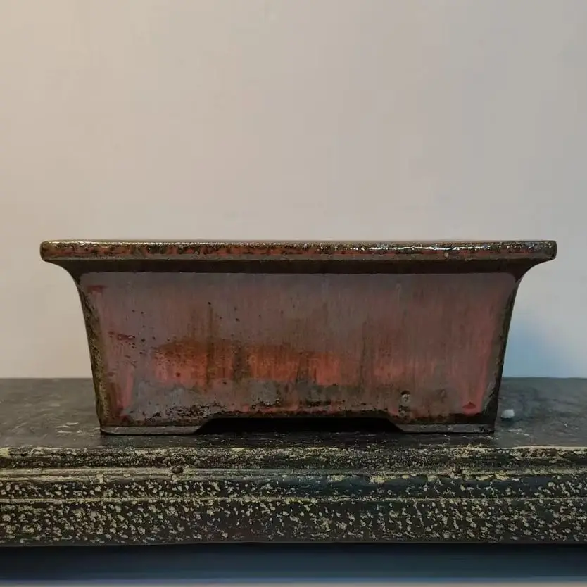 

Высокотемпературный. Красный глазированный прямоугольник Bonsai Pot