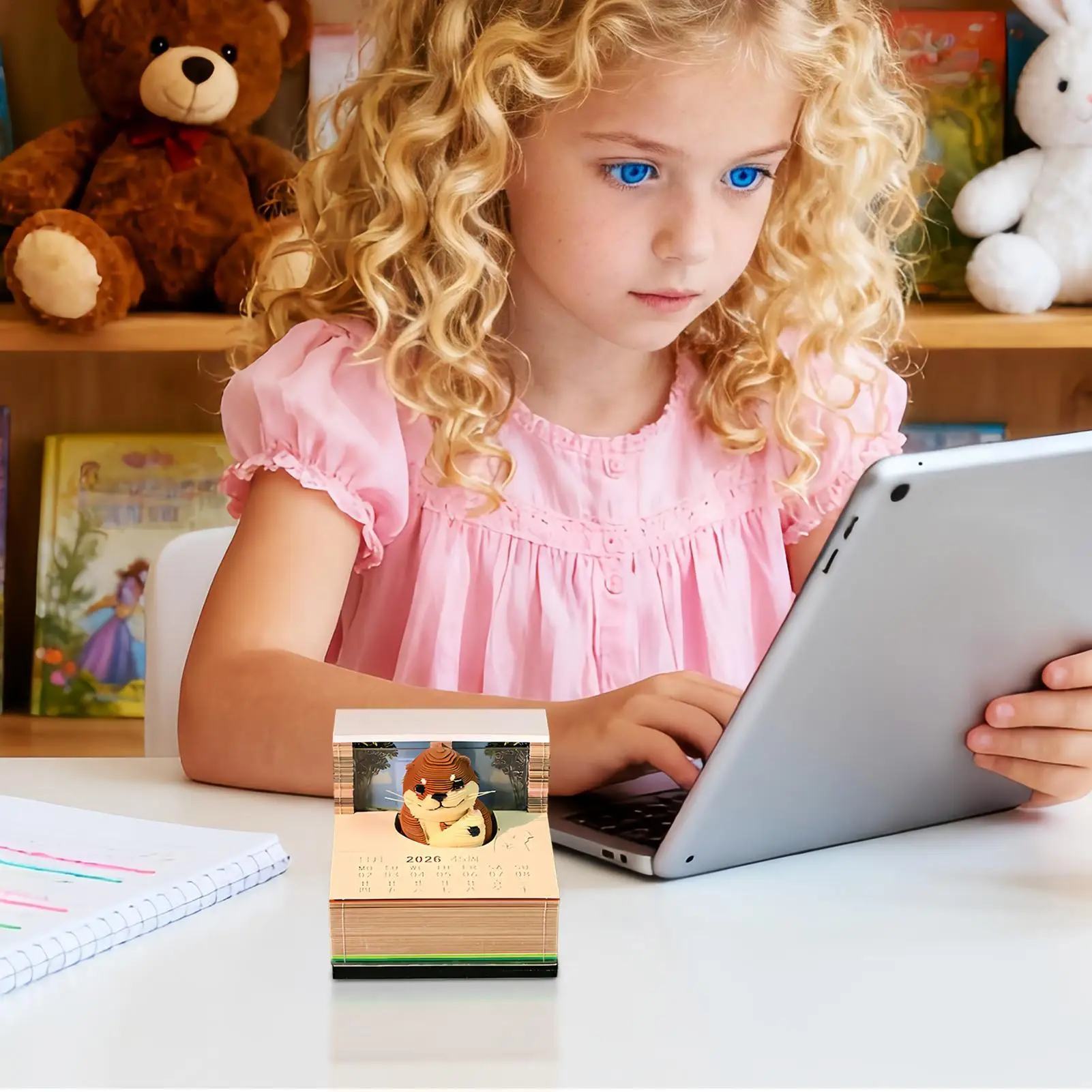 2026 دفتر تقويم مكتبي ثلاثي الأبعاد مع غطاء أكريليك للمنزل والمكتب والمدرسة والشقة وغرفة النوم والحضانة والسفر هدية الحفلات #5