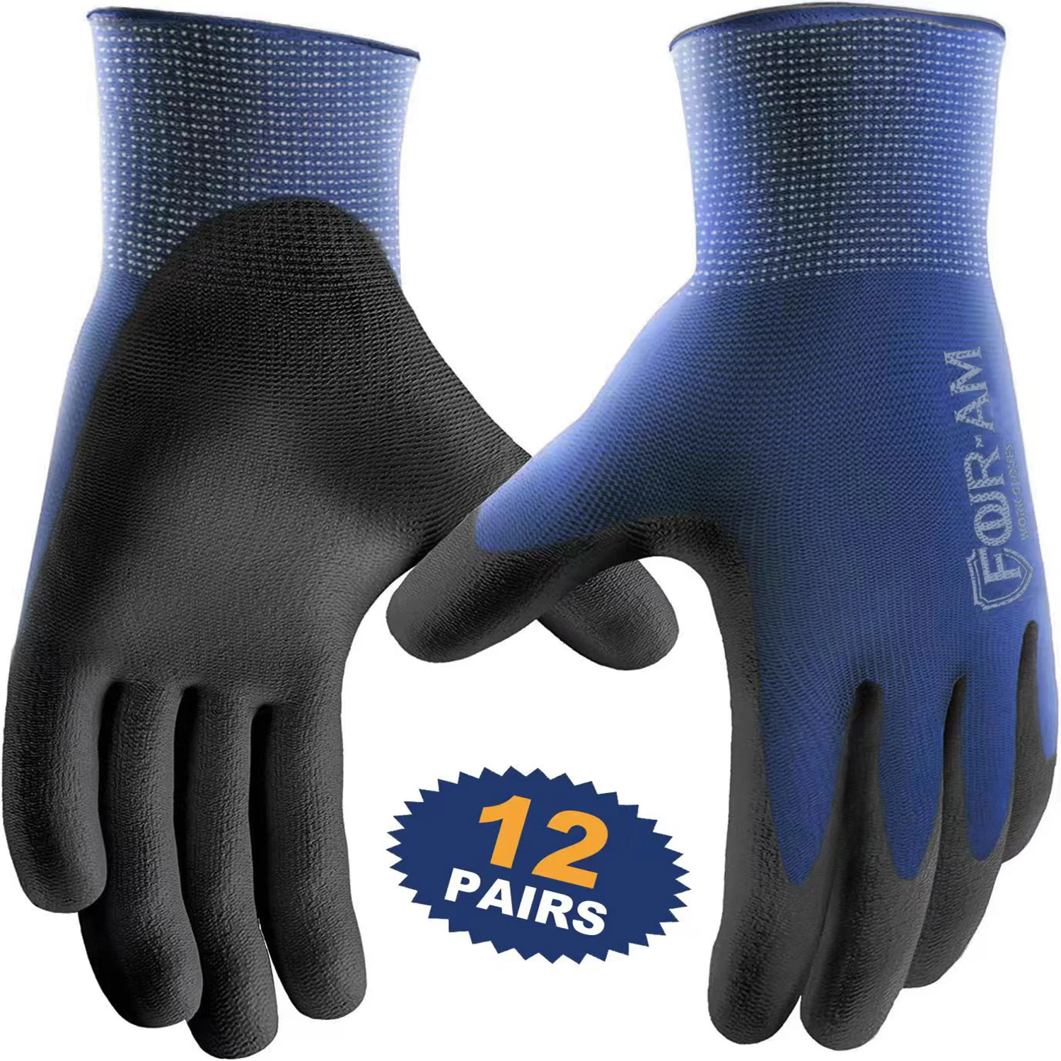 3/12 paar ultradunne PU-gecoate buitenwerkhandschoenen voor heren dames. Nylon ultrazachte lichtgewicht passende handschoen Lichtgewicht montage