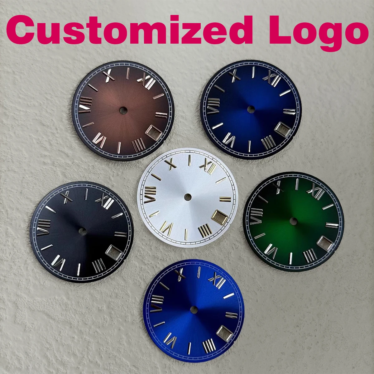 

No Logo 28.5mm Roman dial NH35 dial Support customized logo Suitable for NH35/NH36 movement