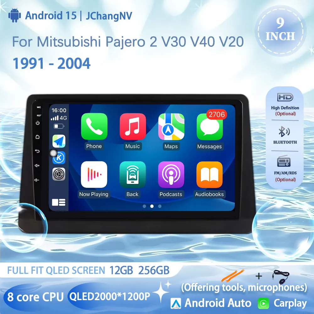

Android 15 Car Radio Carplay Auto For Mitsubishi Pajero 2 V30 V40 V20 1991 - 2004 Navigation DSP Stereo Video Player GPS WIFI 4G