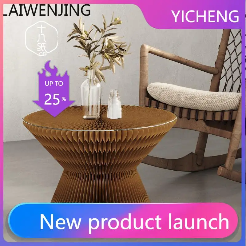 

LYY creative fashion glass edge folding bay window light luxury negotiation table