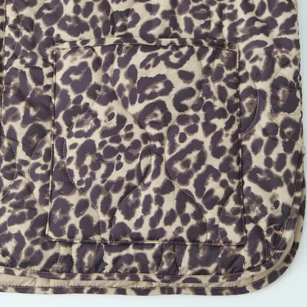 Veste ample à coutures pour femmes, manteau, col en v, manches longues, fermeture éclair, poche, motif Animal imprimé, nouvelle mode automne/hiver, coton Ja