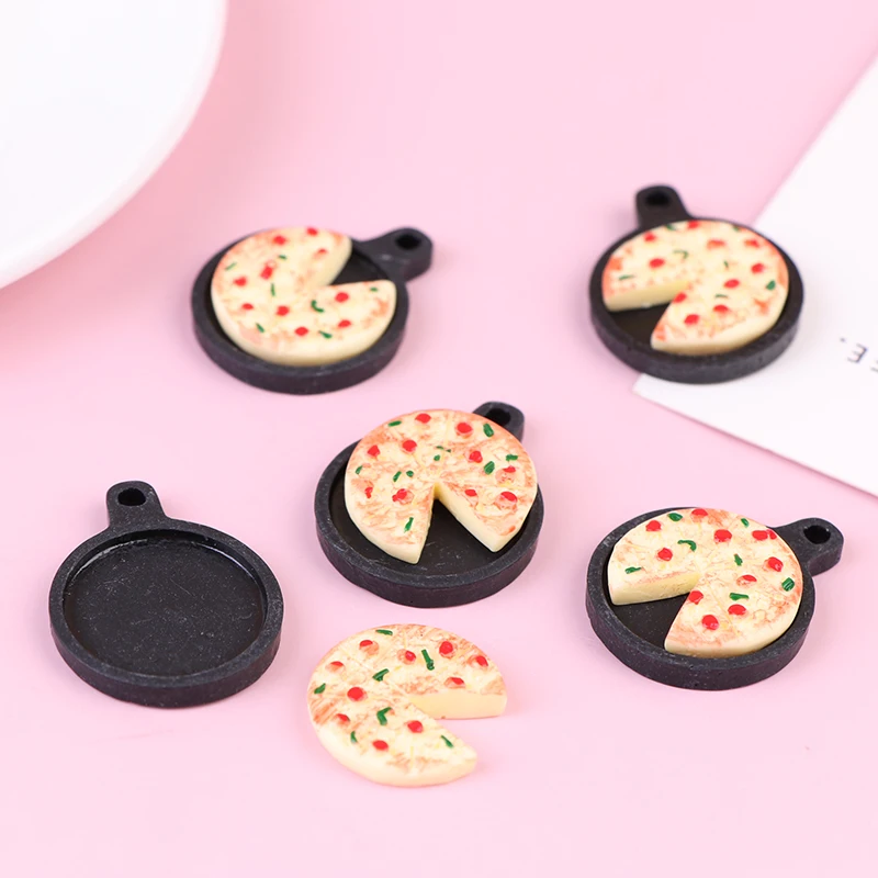 1 Set Dollhouse Miniature Fruit Pizza Plate Bakeware Kitchen Resin Set Gift for Kids