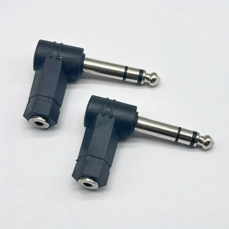 HiFi 6.35mm to 3.5mm Audio Plug Converter Corrosion Resistant AV Adapter for Headphone Microphone DJ Mixing Console