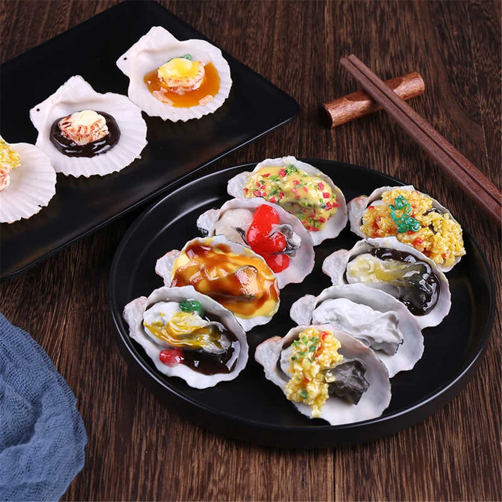 

fake food props Kitchen dining room hall hotel restaurant store shop decoration artificial simulation scallop Fresh Oyster