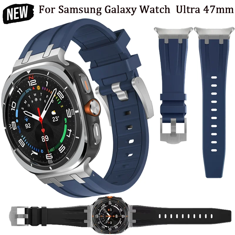 

Sports Liquid Silicone Strap For Samsung Galaxy Watch Ultra 47mm Soft Comfortable Bracelet Wristband Galaxy Watch 7 Ultra Correa
