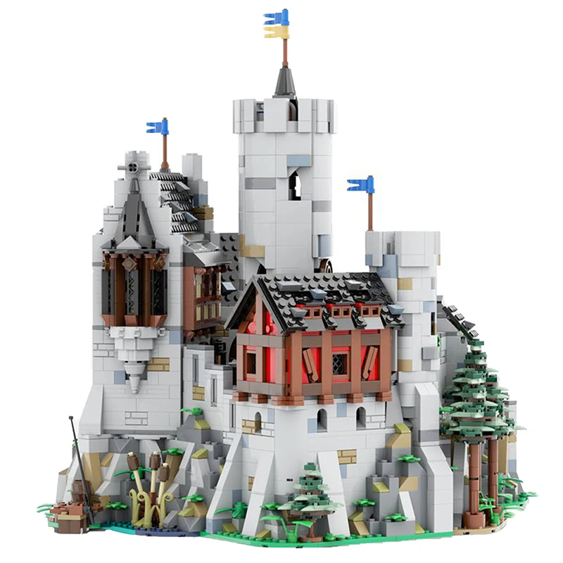 

MOC Germany Medieval Defensive Lowenstein Castle Building Blocks Set Architecture Soldiers House Bricks Toys For Children Gifts