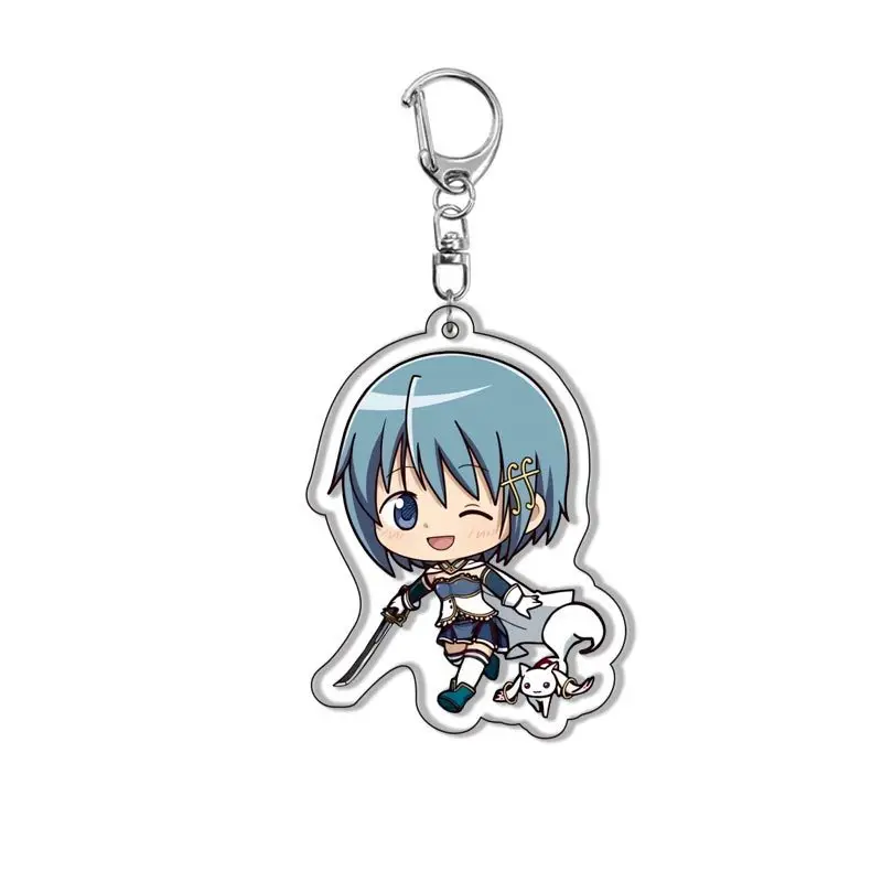 Anime Puella Magi Madoka Magica Keychain Kaname Akemi Homura Miki Sayaka Tomoe Mami Kyoko Key Chain For Women Men Jewelry Gift