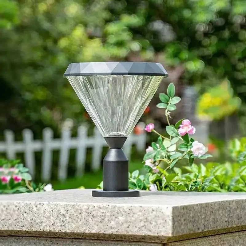 

Outdoor waterproof panel lighting energy cell lights motion sensor pillar led solar garden lights