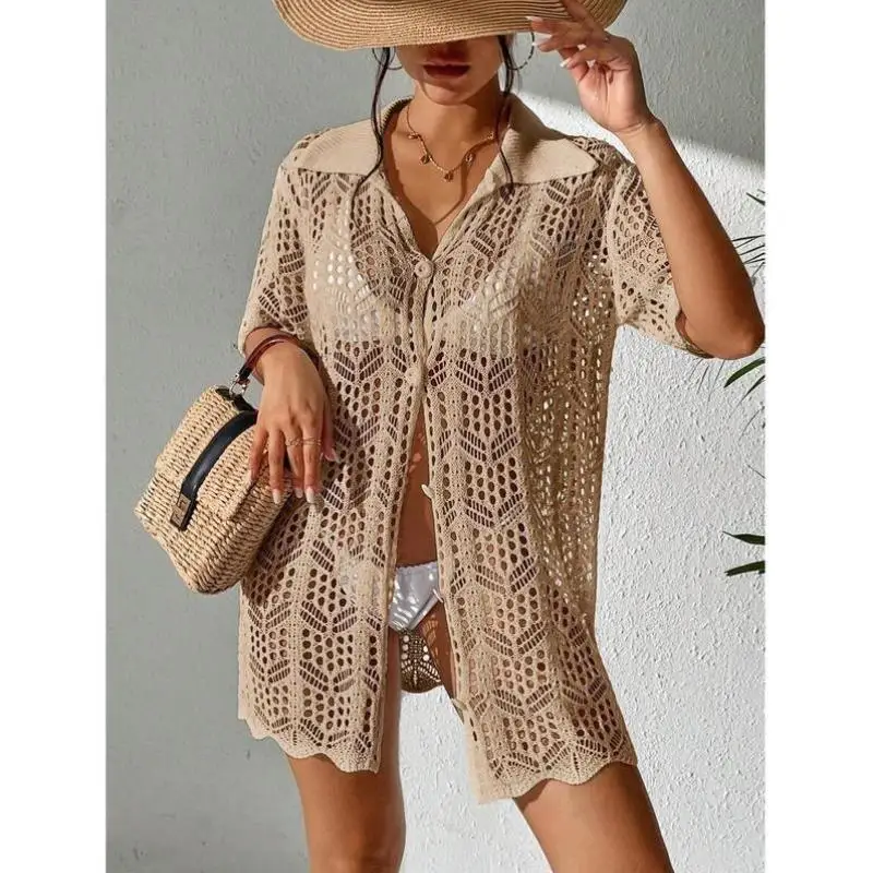 

Пляжный летний ажурный солнцезащитный купальник, новый пляжный купальник, женская трикотажная внутренняя одежда, ткань Coolmax