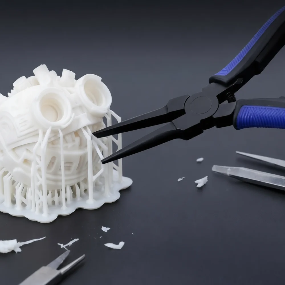 Workshop Tools 3D Model - RUITOOL カーボンスチール製フラットプライヤー 3Dプリントサポート取り外し用 プロ仕様 非鋸歯状ジョー モデル仕上げツール