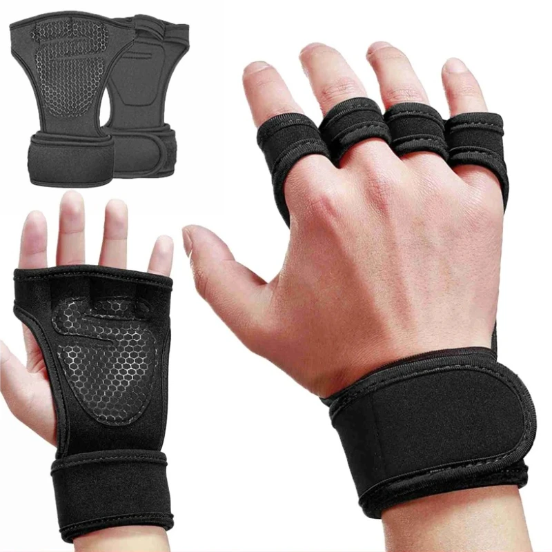 Halbfinger-Trainingshandschuhe zum Gewichtheben für Männer und Frauen, Fitness, Sport, Handgelenk, Handflächenschutz, Handschuhe, rutschfeste Fitnessstudio-Fahrradhandschuhe