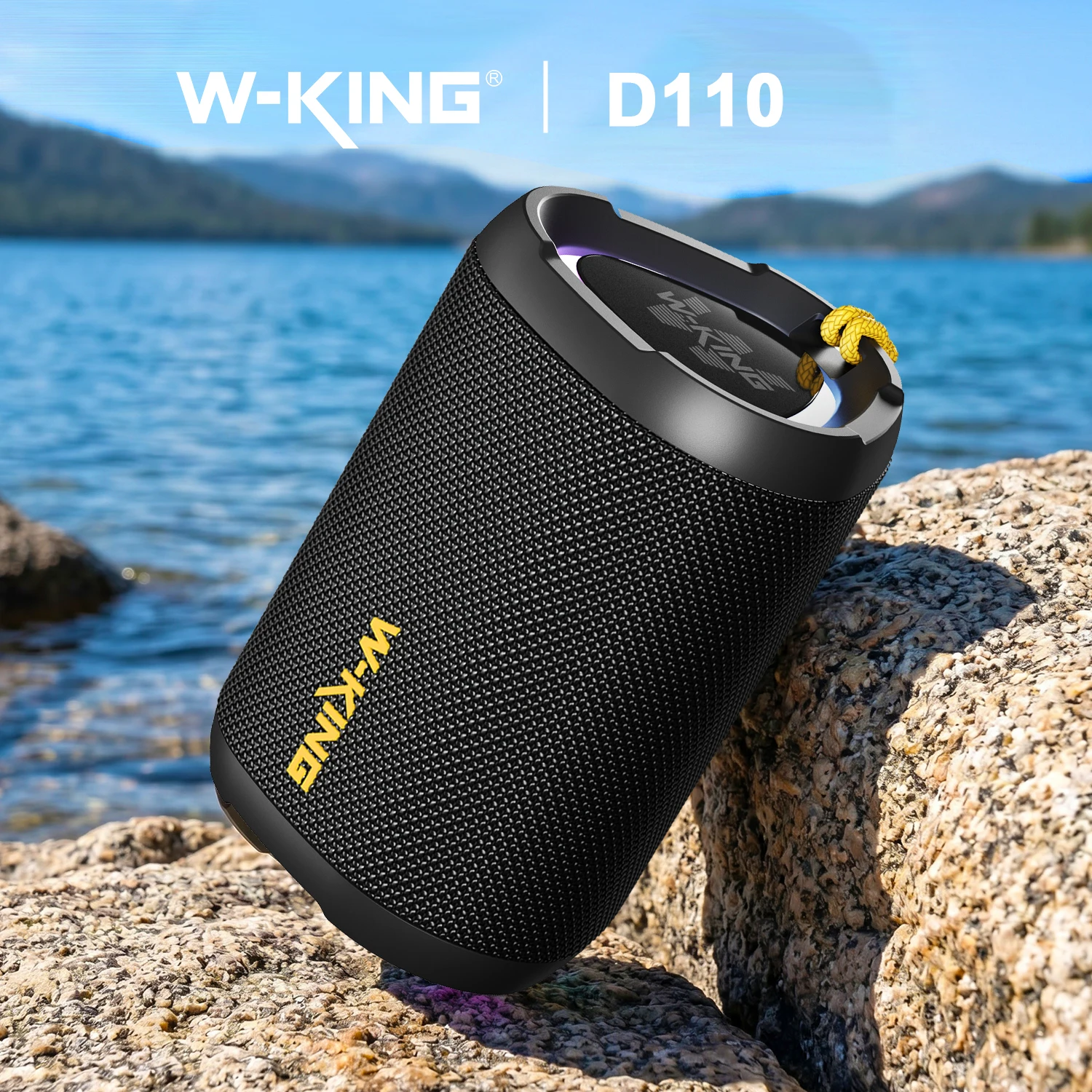 

W-King D110 Portable Bluetooth Speaker IPX7 Waterproof RGB Party Light 15W Power w/Subwoofers/Bass Boost TWS Connection