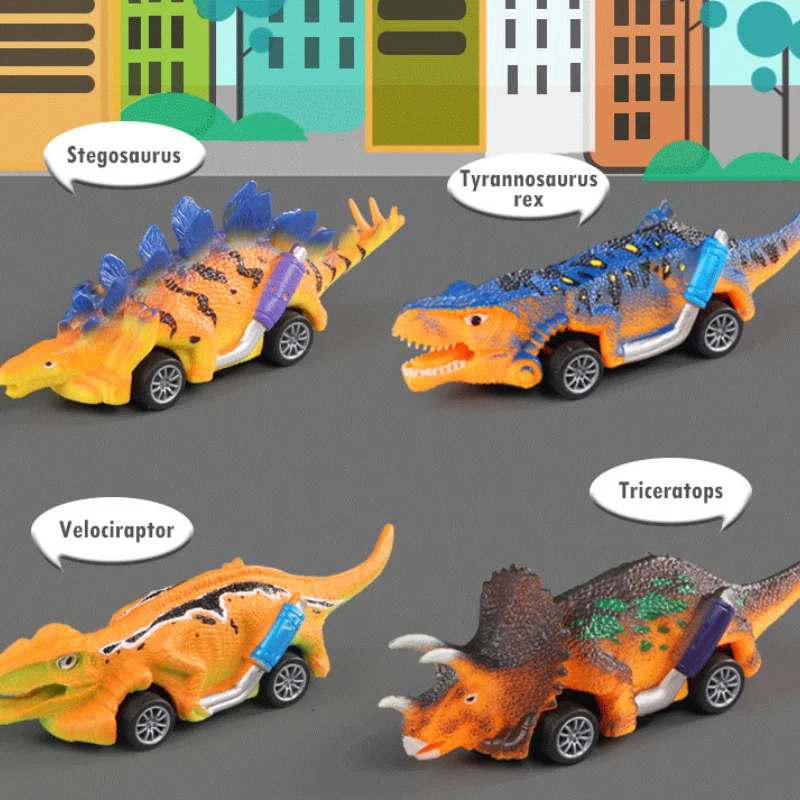 Dinosaur Pull Back Car Model Wing Dragon Recoil Children\'s Toys Tyrannosaurus Rex Ankylosaur Vehicle Toys For Boys Birthday Gift