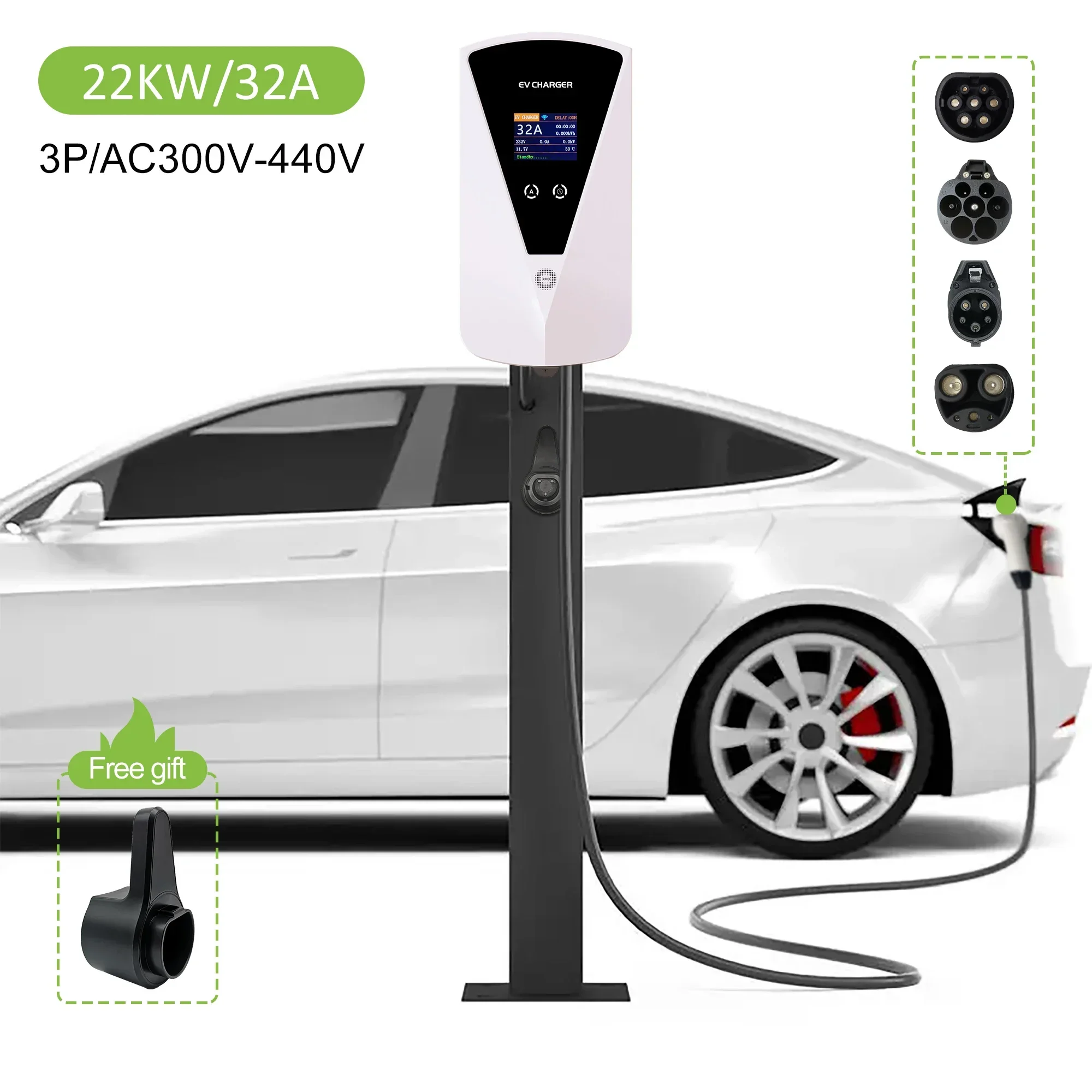 Manufacturer 7kw 11kw 22kw Wallbox Ac Home Ev Charger Oem Type2 GBT Ev Charging Station