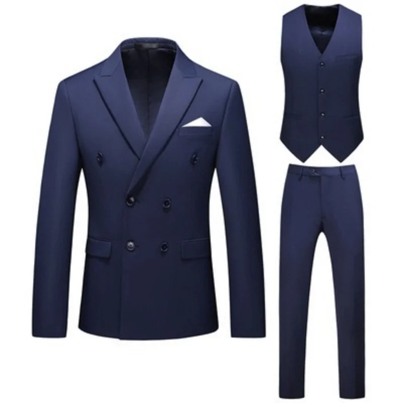 O664Double-breasted groomsmen button solid color hollow foreign trade cross-border suit business formal wear