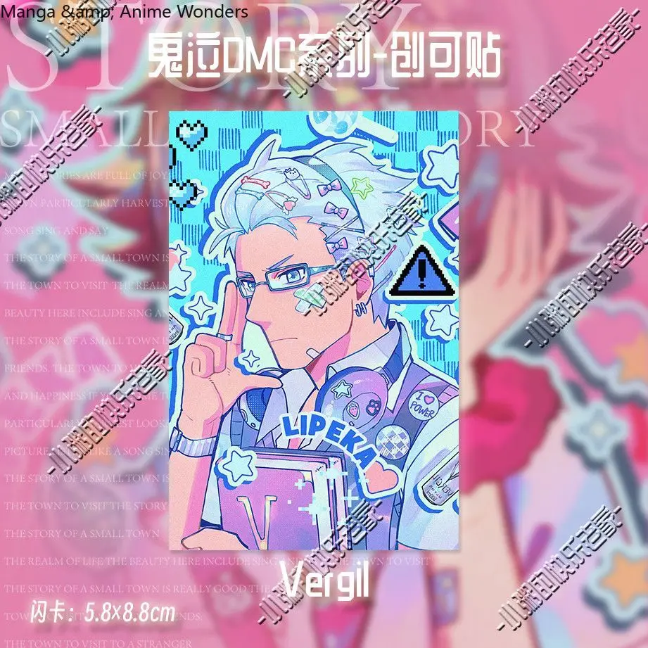 Game Anime Cosplay Devil May Cry Dante Vergil Lady Small Card Badge Refrigerator Sticker Halloween Gift Collection Role Play view 4