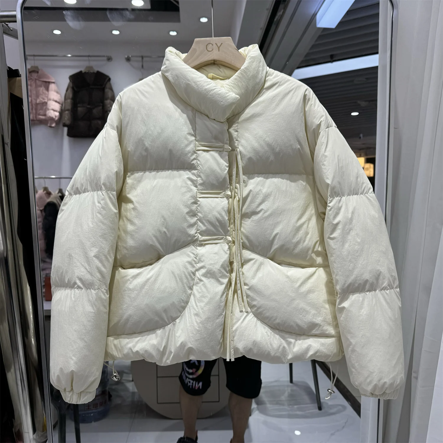 

Осень/зима, новый женский пуховик, повседневный белый утиный пуховик с воротником-стойкой в стиле ретро