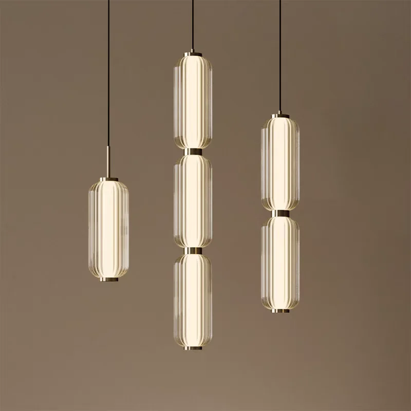 

Nordic Light Luxury Hotel Living Room Chandelier High-grade Restaurant Staircase Combination Small Pendant Lights Hanging Lamp