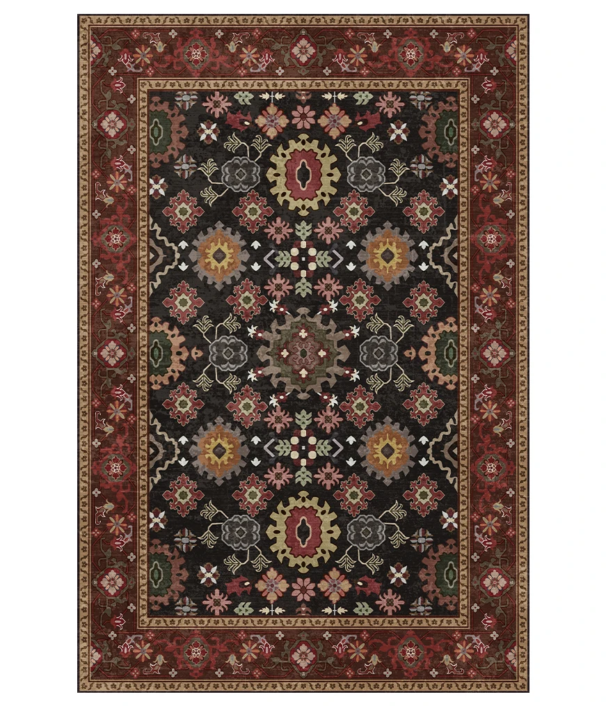 Light Luxury Morocco Bedroom Carpet Persian Style Living Room Rugs American Coffee Table Mat Home Vintage Bedside Entrance Mats