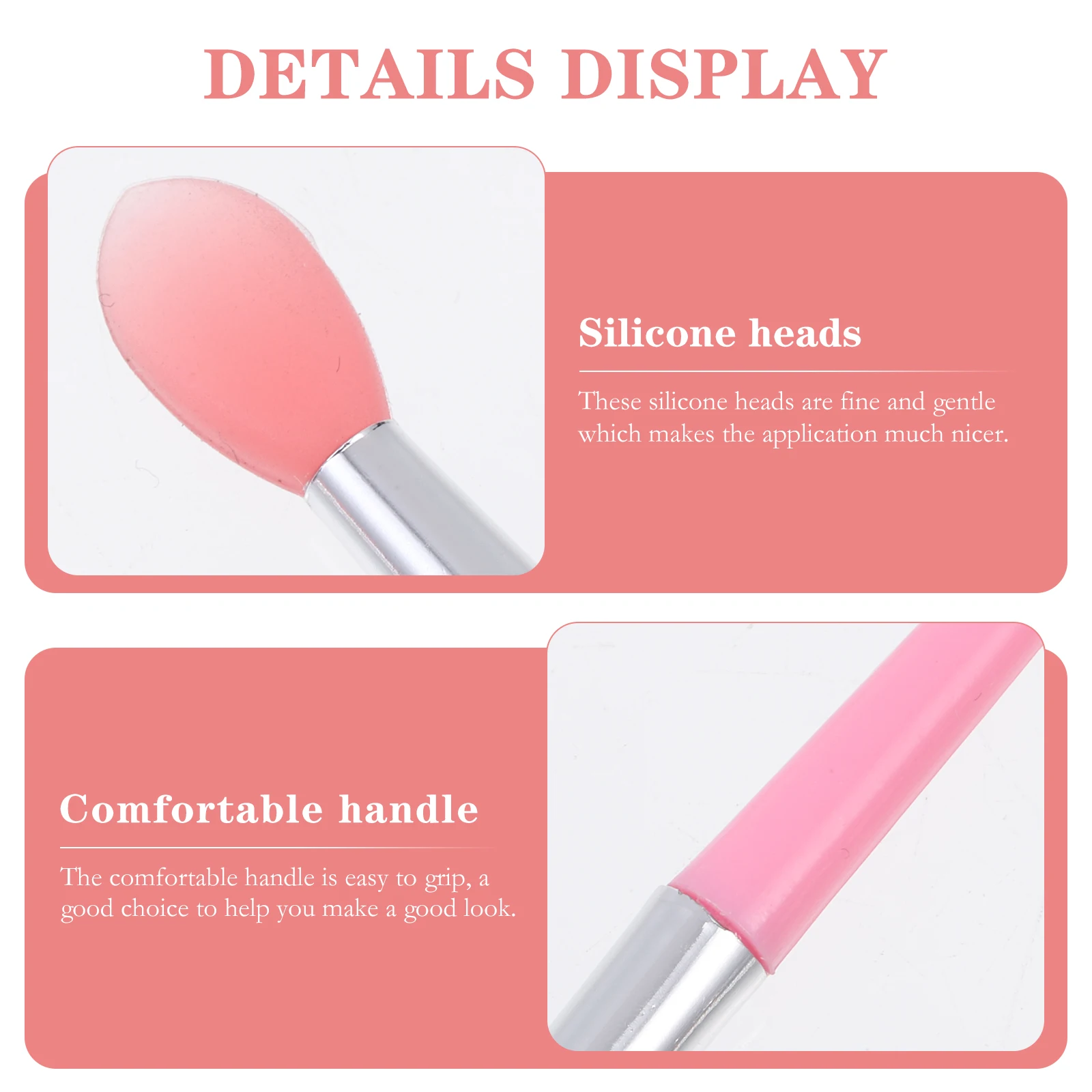 

2 Sets Lip Silicone Applicator Brushes for Women Lipstick Tool Fine Gentle Use Liquid Cosmetics Makeup
