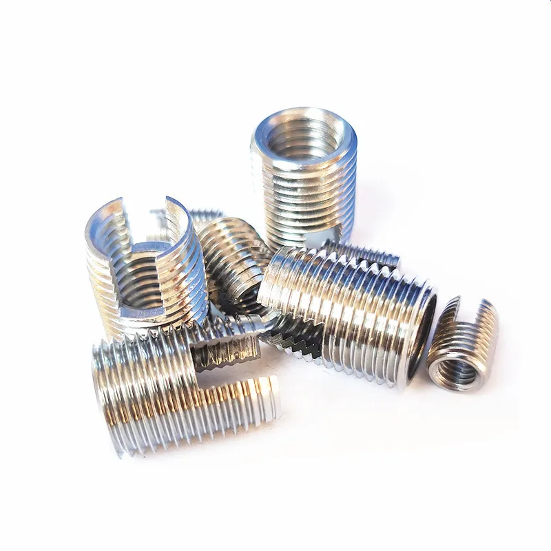 M2 M3 M4 M5 M6 M8 -M20 Stainless Steel 302 Style Threaded Metal Thread Repair Insert Self Tapping Inserts Slotted Screw Threaded