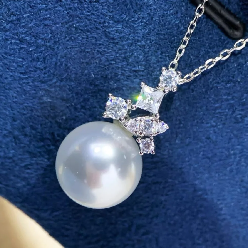 

Ожерелье из натурального жемчуга AAAA10-11 мм с белым ледяным цветком Южного моря, 925–18 дюймов