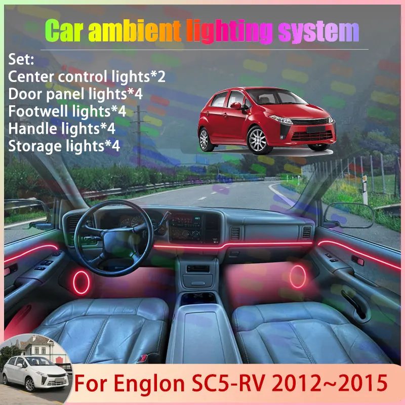 

For Englon SC5-RV 2012~2015 Geely Englon SX5 2013 2/24 in 1 Car Atmosphere Light Lamp RGB Shade Ensemble Streamer Atmosphere Set