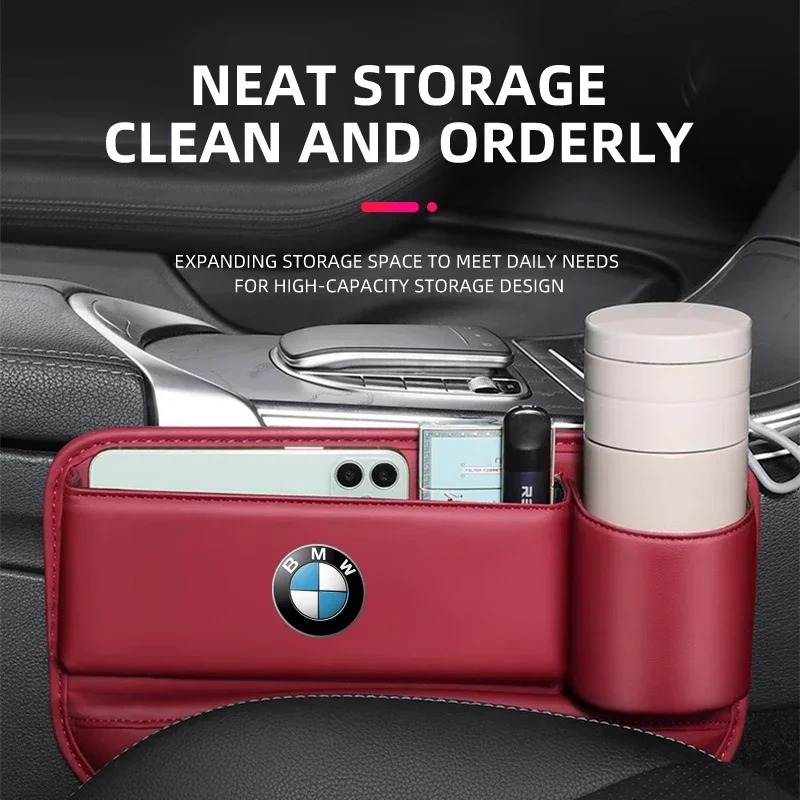 Car Seat Gap Organizer Multifunction Storage Box Cup Pocket For BMW M Performance E36 E60 E90 X2 X1 X3 X5 E46 E39 E70 M3 M5 M6