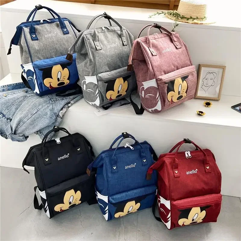 

Disney Cartoon Anime Backpack Mickey Mouse Large Capacity Baby Diaper Travel Mommy Bag Waterproof Men Women Student Backpack