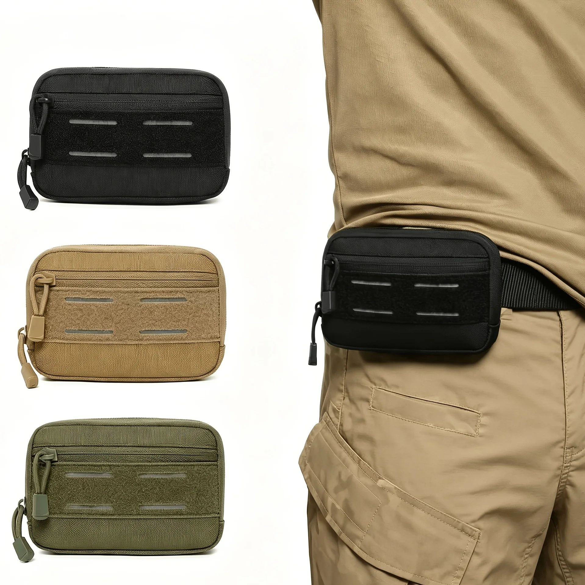 Mini Casual Executive Functional Tactical Bag, Sports Mount Lightweight Small Bag with Reflective Strips, Outdoor Hanging Bag