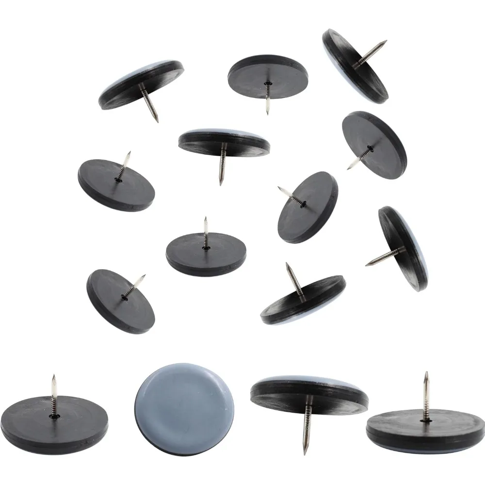 4/8/16Pcs Round Furniture Leg Pads with Screw & Nail-On, PTFE Sliders for Table Chair Cabinet Sofa - Floor Protectors for Moving view 2