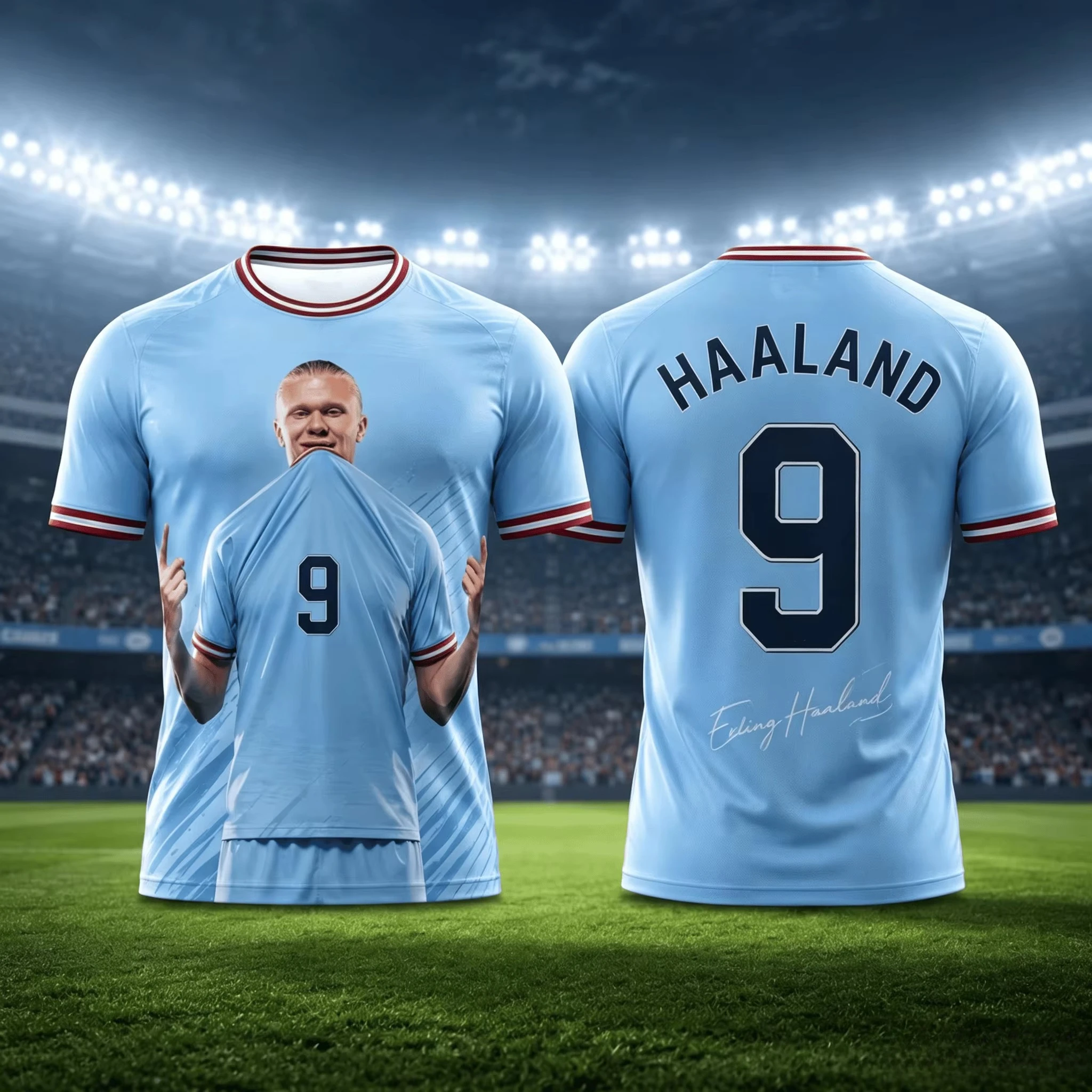 2026 Summer New Norway # 9 Haaland # Breathable Speed Drying Outdoor Sports and Leisure Adult/Children's Short Sleeved T-shirt