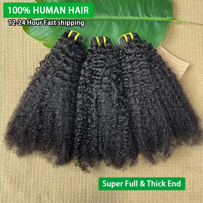 

4C Пучки человеческих волос Virgin Remy 4C Афро-кудрявые вьющиеся Самые маленькие плотные вьющиеся монгольские вьющиеся волосы Плетение для африканских чернокожих женщин