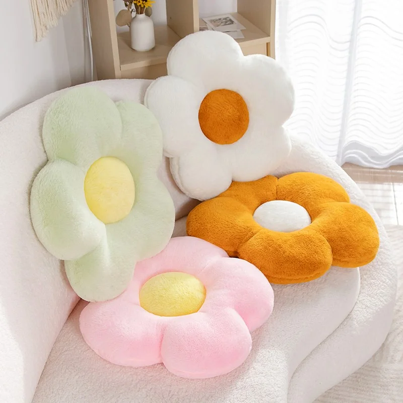 

Cushion Flower Circular Shape Cloth With Soft Nap Office Classroom Chair Cushion Couch Pillow Bedroom Floor Winter Thick 35cm