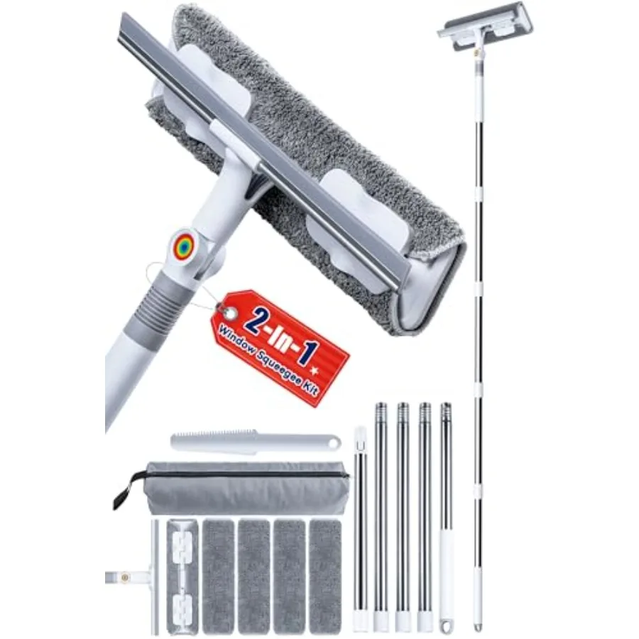 

Комплект для мытья окон 80 с удлинителем для профессиональной чистки высококачественного наружного стекла и поверхностей в ванную комнату В комплект входит скребок