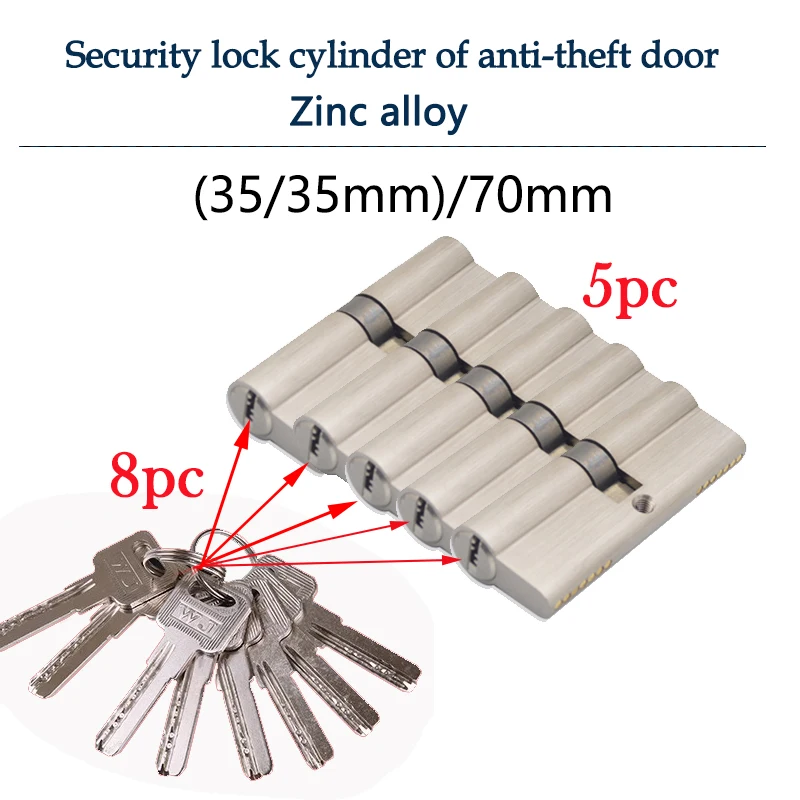 Intelligenter Türschließzylinder mit Hauptschlüssel für Innentüren, 60mm 70mm 80mm, Schlüssel anpassbar